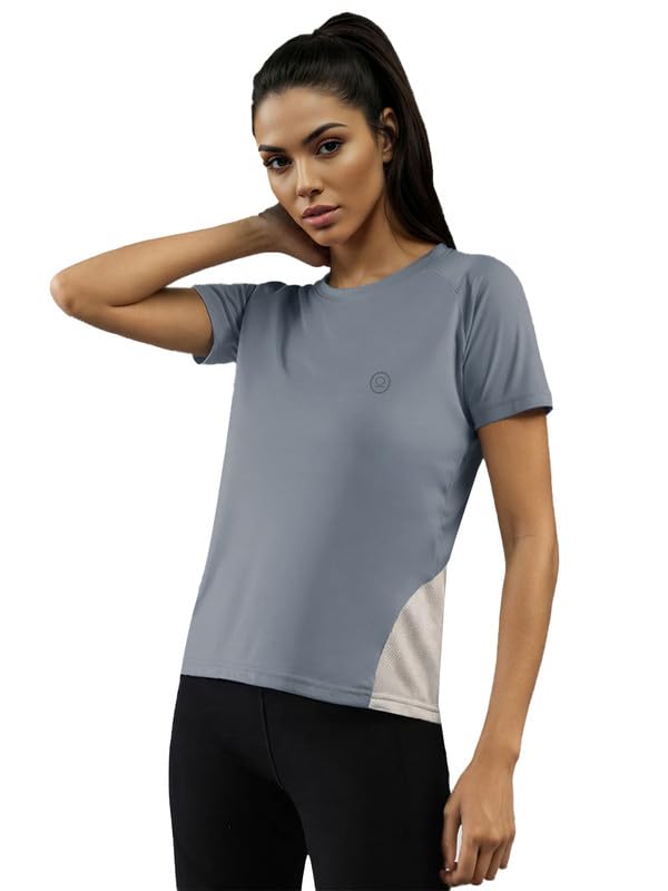 Image of CHKOKKO Gym Tshirt for Women Workout Dry Fit t Shirt Sports Tshirt Lightweight Round Neck Breathable Half Sleeve Activewear Mesh Running Yoga Tops for Woman