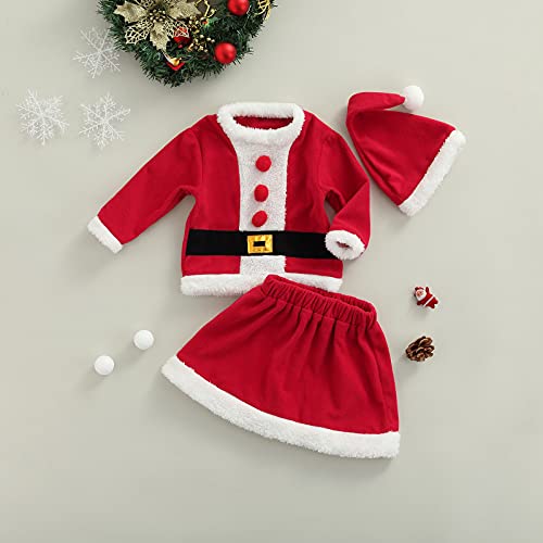 Baby Meisjes Kerst Fancy Dress Kostuums, Baby Jongens Pluche Kerstman Xmas Party Aangepaste Set, 1-5 Jaar, Rood, 12-18 Maanden - Afbeelding 3