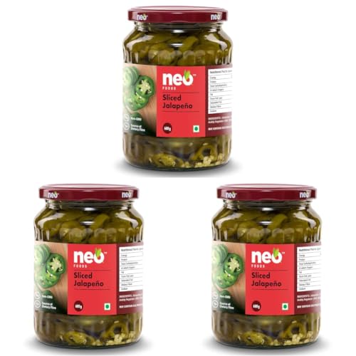 Image of Neo Sliced Jalapenos 680g I 100% Plant Based I Ready-to-Eat Fibre-Rich Topping for Pizza, Pasta, Wraps and Salads I (Pack of 3)