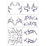 Lot de 6 tatouages temporaires K-Pop - Faux tatouages populaires pour Halloween, festival, fête, chasseur, cosplay, enfants, adolescents et adultes, violet