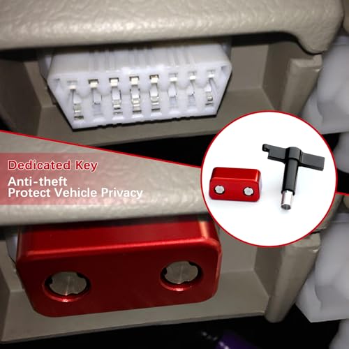 Image of OBD 2 Port Anti Theft Locking Tool, OBD Aluminum Diagnostic Connector Protector for Cars /Trucks (Red)
