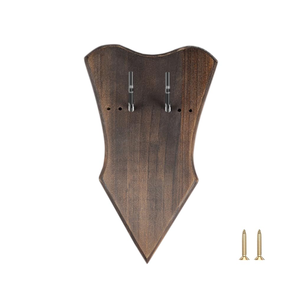 Dongker Color 2 Wall Mount Sword Plaque,Adjustable Wooden Sword Stand W/ Hooks& Screws For Bow Medieval Sword Dagger Axe (Not Include Sword )