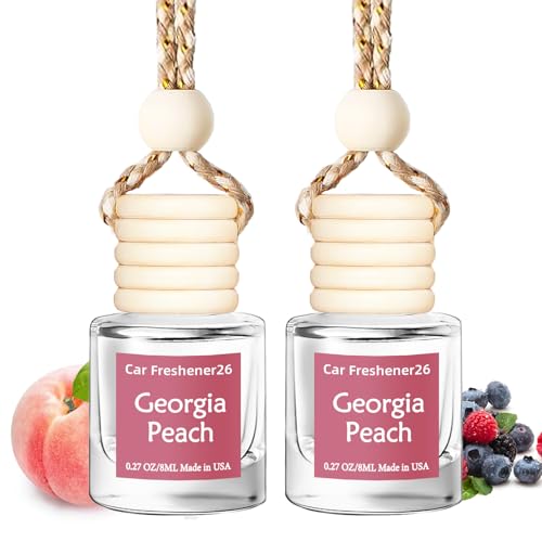 Image of Hanging Car Air Freshener, Long Lasting Essential Oil Diffuser, Non-Toxic New Car Scent, Cute Car Fresheners for Women, 2 Pack Made in USA