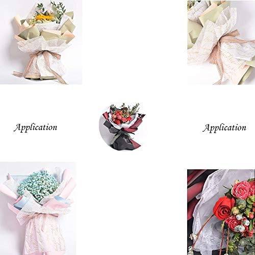 DUOER Garment Flower Wrapping Paper Floral Wraps Flowers Packaging Gift Tissue Wrap Paper Size 75x50cm (Color : Black English Block)