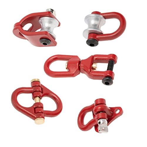 Treehobby Metal Tow Hook Recovery Shackle Winch Pulley Ring Buckle Rescue Hook Horseshoe Buckle Compatible With 1/10 Axial Scx10 Wraith Capra Trx4 Trx6 D90 Redcat Mst Rc Car（Red） #TOP2