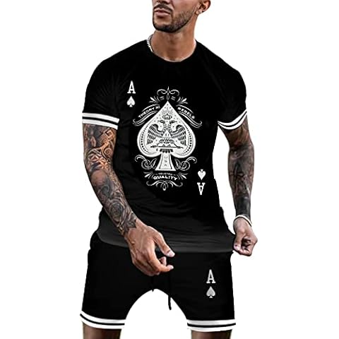 TZIISOA Mens Tracksuit 2 Piece Outfits Casual Summer Sport Set (dx202217,XL) Cover