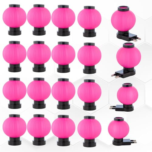 Image of Hi-Plasst Pink Night Lamp for Bedroom - 20 Pcs LED Plug in 0 Watt Bulb Lamp, Portable Lighting for Study, Wall & Bedside