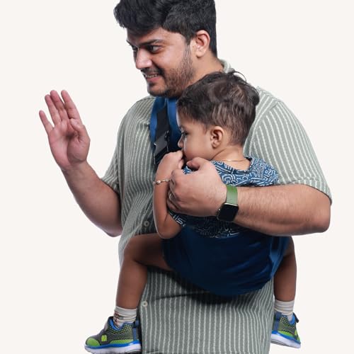 Image of Snugs Ergonomic Baby Carrier | Luxe Edition | Toddler carrier | Sling carrier | Breathable and Lightweight Fabric | Adjustable Straps | Suitable for 8 Months to 4 Years | Supports Up to 20 Kg (Oxford Blue)