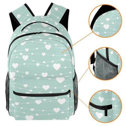 Sac à dos fille multicolore avec cœur, le cadeau idéal - 3