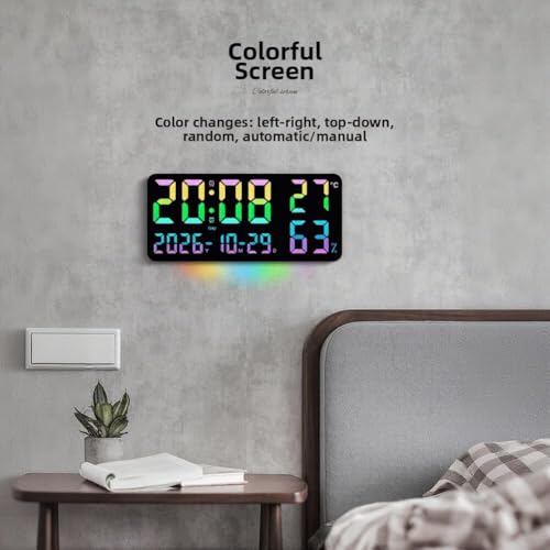 Horloge murale RVB contre le manque de visibilité affichage complet nuit