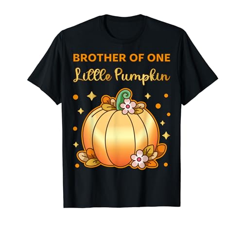 Brother of ONE Little Pumpkin Fall Halloween primer cumpleaños Camiseta