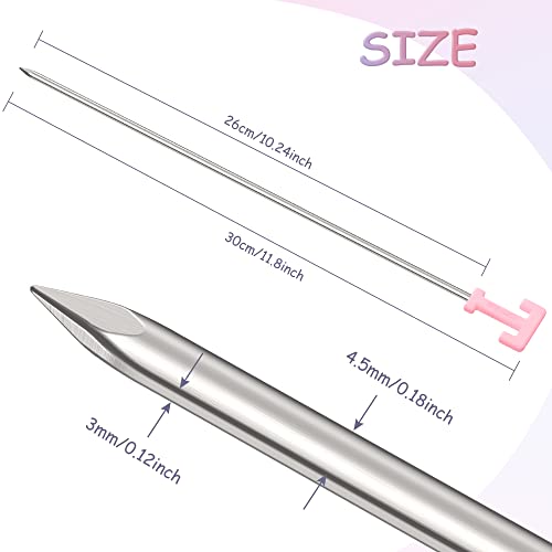 Tophome Barbecue Skewer 12" Long Kabob Skewers Flat Metal Bbq Skewers Stainless Steel Shish Kebob Sticks Wide Reusable Grilling Skewers Set For Camping Party And Cookout(12 Pack With 12 Colors) #TOP3