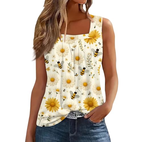 Spring Summer Plus Size Dressy Tank Tops for Women 2025 Womens Workout Floral Boho Beach Sleeveless Shirts Blouses