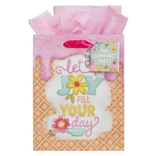Image of Christian Art Gifts Medium Pink Gift Bag for Girls with Tissue