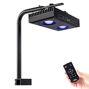 Aquarium Light – 95 Watt Sunrise Sunset Moonlight, Group Control Program Coral Reef Light Dimmable Full Spectrum for Marine Tanks,Saltwater Tank Light with Timer (G5 Bracket Version)