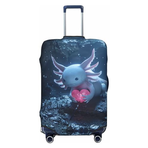 Travel Luggage Cover Protector - Heart Axolotl Washable Suitcase Covers For 18-32 Inch Luggage