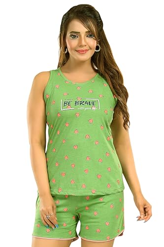 Image of ATTEMPT Women's Cotton Night Suits /Sleepwear /Sleeveless NightSuits /Nightdress /Female Nightwear