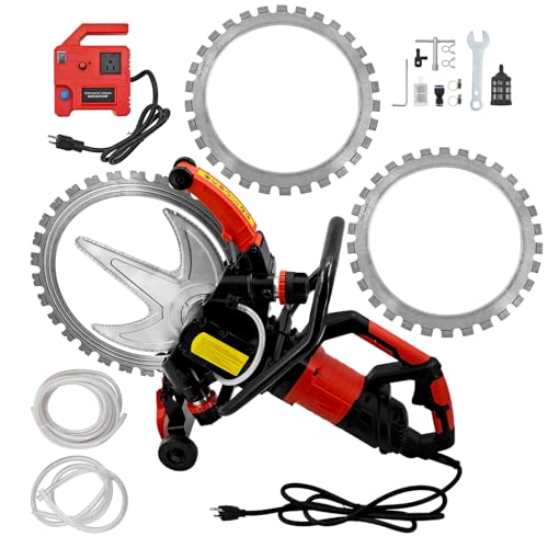 ArbDicco 3200W Electric Concrete Ring Saw 16 Inch 110V 4000RPM Wall Cutting Machine with Water Fed Dust Suppression & 2 Blades 29CM(11.4 Inch) Cutting Depth for Concrete Stone Granite Masonry