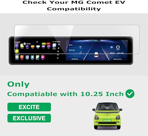 Image of OHAYO Military Strength Screen Protector for MG Comet EV Infotainment Display | 9H Hardness Tough Flexible Film | Edge-to-Edge Precision Fit | Scratch Resistant, Bubble-Free Installation, Ultra HD Clarity | Non-Brittle Advanced Protection Film with Installation Kit