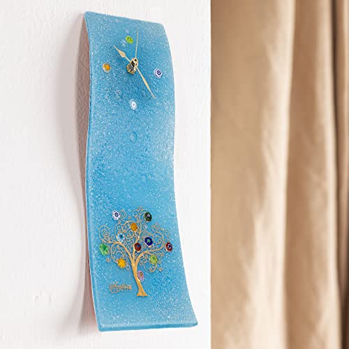 Sospiri Venezia Wall Clock Murano Glass Silent Mechanism Decorated with Murrines and Gold Leaf Gift Handmade Made in Italy (10x30) - Image 4