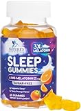 Melatonin Sleep Gummies 6mg - Sugar-Free Sleep Support Melatonin Gummy for Adults, Extra Strength Sleeping Gummy Supplement Supports Restful Sleep, Vegan, Tasty Orange Flavor, Zero Sugar - 60 Gummies