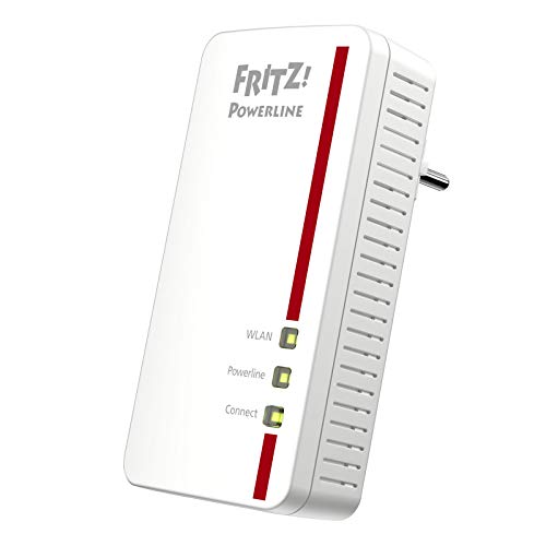 FRITZ!Powerline 1260 Single-Adapter (1.200 MBit/s, WLAN-Access Point, ideal für Media-Streaming oder NAS-Anbindungen, deutschsprachige Version) weiß