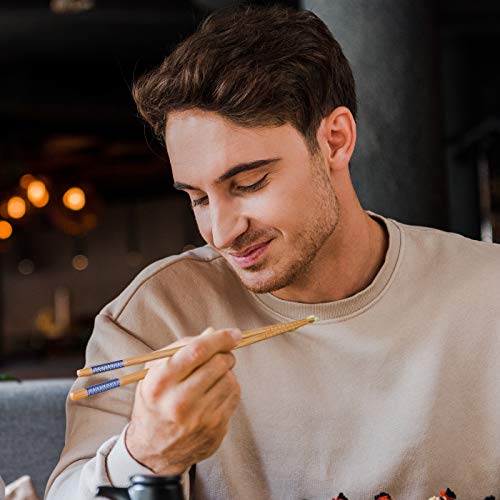 image for Antner 5 Pairs Bamboo Chopsticks Reusable Japanese Style Chopstick Gif