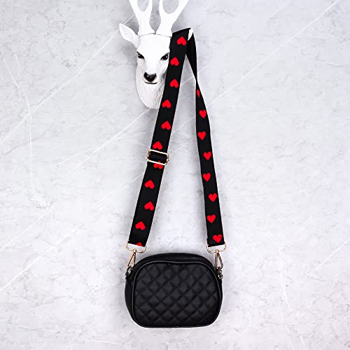 5Chaos Heart Punk Purse Strap For Crossbody Shoulder Handbag, Embroidery Vintage Nylon Adjustable Strap For Women Bag Replacement #TOP2