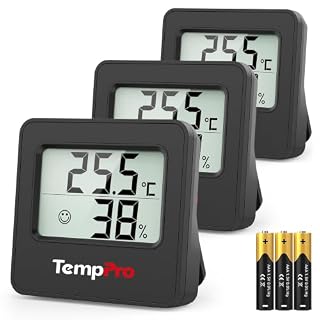 TempPro TP157 lot de 3 thermomètres hygromètres 5,3 cm
