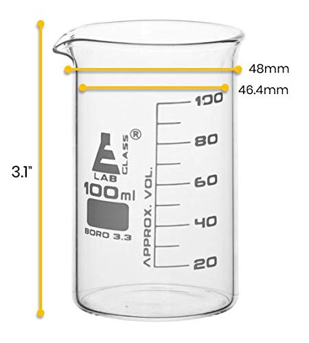 Corning Pyrex® #1000 Griffin Low Form, Glass Beaker Set - 3 Sizes - 50ml, 100ml, 250ml