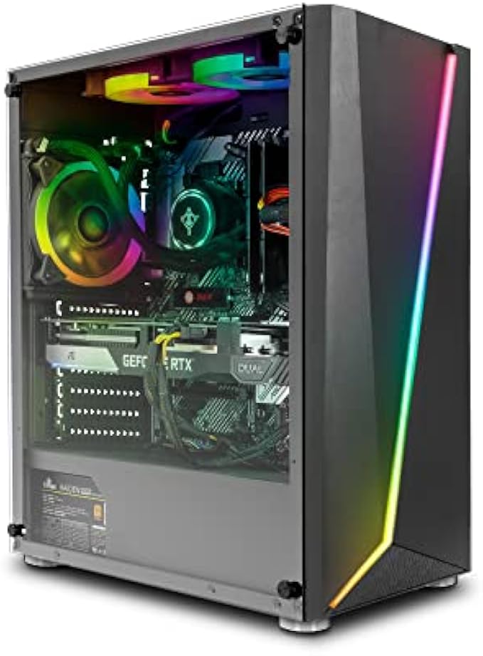 YEYIAN Gaming Computer Kunai - Intel 12th Gen i5-12600F GeForce RTX 3060 Ti Gaming PC Desktop, 1TB NVMe SSD, 16GB DDR4 3200MHz RAM, Liquid Cooled, Win 11 Home, USB-C 3.2, WiFi 6, 650W PSU
