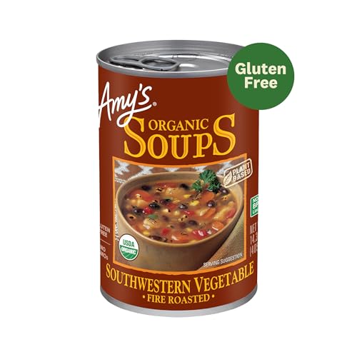 Image of Amy's Soup, Vegan Southwestern Fire Roasted Vegetable Soup, Gluten Free, Made With Organic Vegetables, Canned Soup, 14.3 Oz