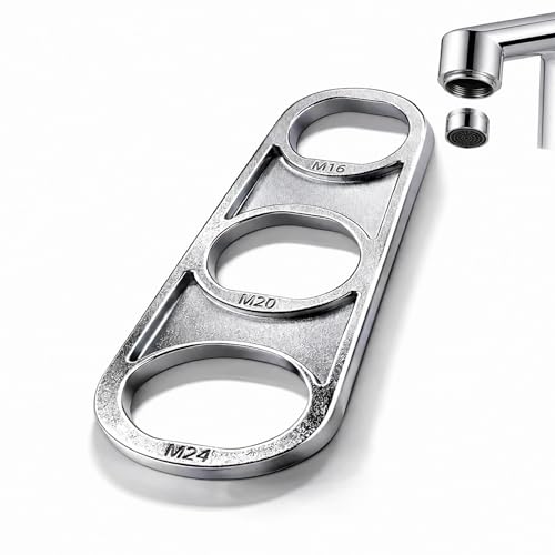 Perlator Schlüssel 6 in 1 aus Metall 1 Stück Wasserhahn Schlüssel für M16 M18 M20 M22 M24 M28 Aerator Schlüssel für Perlator Strahlregler Wasserhahn Sieb & Aufsatz für Küche Bad & Heimwerker