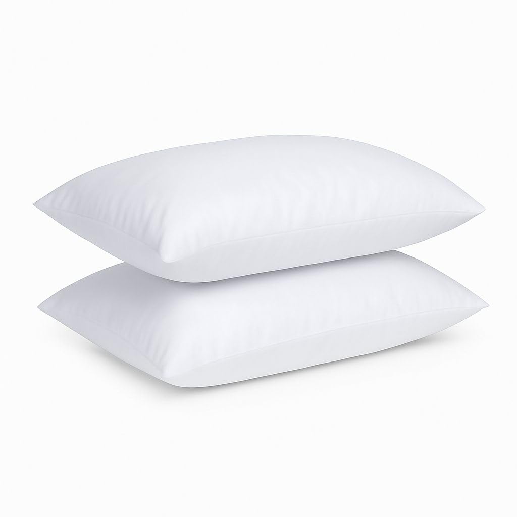 Soft Polyester Hotel Pillows Pack 2, Ultimate Luxury Premium Quality Hollowfibre, Breathab...