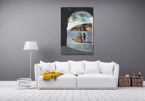 Toile Dali Bouche mystérieuse 60x80cm avec cadre intérieur pour décoration murale