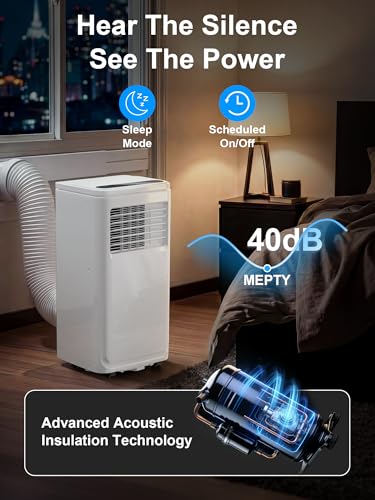Image of MEPTY 10000BTU Portable Air Conditioners, Portable AC Unit with Dehumidifier, Sleep Mode, 24H Timer, Cools Room up to 450 sq.ft