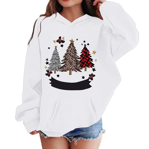Genérico traje de Navidad Sudaderas con capucha para niña manga larga impresa Navidad capucha forro polar suave cálido cómodo invierno juguete fiesta para niños 1 11 años moda