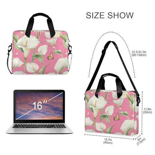 Funda para portátil con asa y correa 15.6" rosa miniatura 5