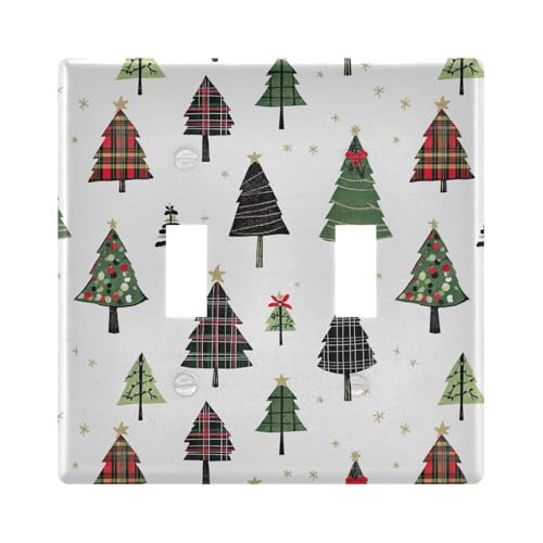 UMIRIKO Christmas Tree Light Switch Cover Plate Covers Decorative Double Toggle Home Decor 202b7202
