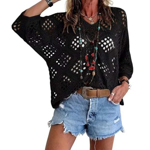Haut en tricot col en V couleur pure finition maille premium femme