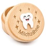 QZKJQDD Milchzahndose, Zahndose Milchzähne Jungen, Zahndose Milchzähne Mädchen, Bedruckt mit 3D-Cartoon-Zahnmuster milchzahndose, Kreative Tauf- und Geburtstagsgeschenke für frischgebackene Eltern