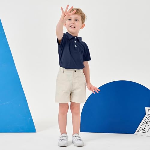 Image of Volunboy Baby Boy Summer Clothes Short Sleeve Polo Shirts Shorts Set Pique Beach Outfits