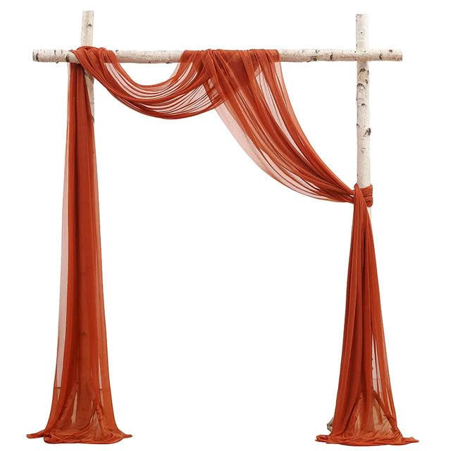 Hochzeitsbogen-Drapierung, Chiffon-Stoff, Brautbogenvorhänge, 6 / 10 m, Chiffon-Stoff, Vorhänge für Hochzeitsbögen, Zeremonie, Empfang, Dekorationen, durchsichtige Stoffvorhänge für Party,