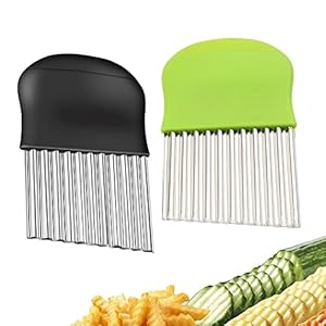 Pack of 2 Wave Cutters, Stainless Steel, Wave Cutters, Children, Potato Wave Cutter, Chips Wavy Edge for Vegetables, Potatoes, Onions, Cucumbers