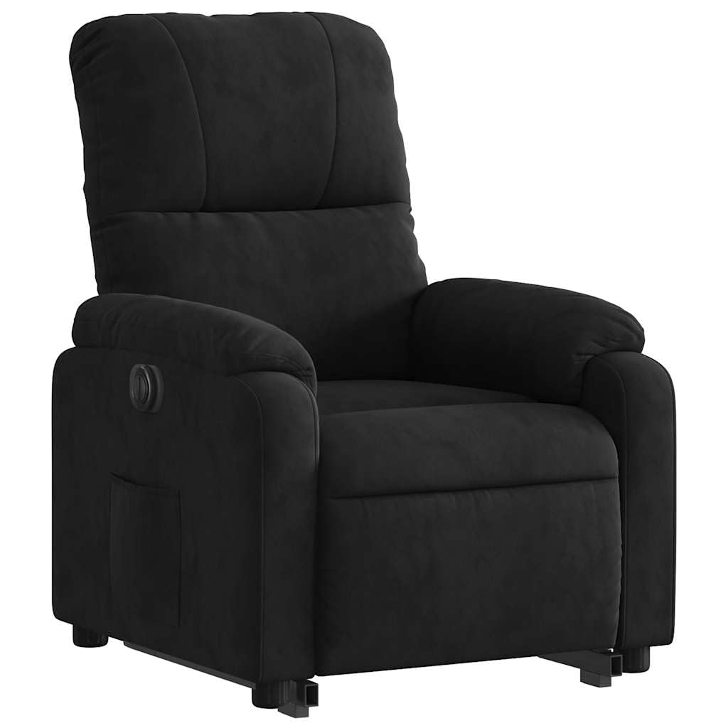 Sillón de relax con ayuda eléctrica para levantarse, tejido de microfibra, respaldo ajustable de 135 grados, bolsillo lateral y para personas de hasta 110 kg