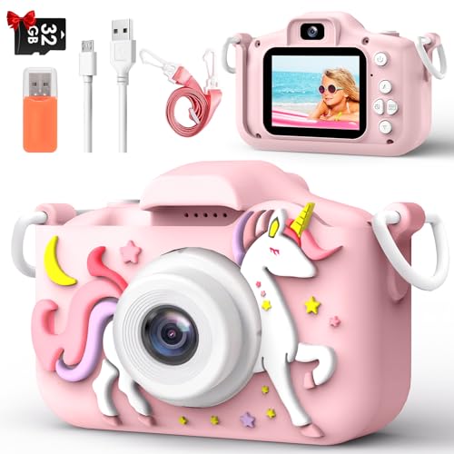 Fotocamera giocattolo per bambini dai 3 agli 8 anni,1080p hd selfie digitale per bambini piccoli