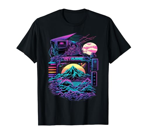 Aesthetic Psychedelic Futuristic Japanese Vaporwave City T-Shirt