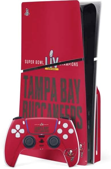 Skinit Decal Gaming Skin Compatible with PS5 Slim Disk Bundle - Officially Licensed NFL Tampa Bay Buccaneers Design