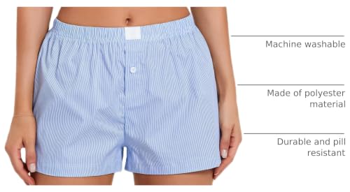 Image of Pivanzore Y2k Plaid Shorts for Women Casual Elastic Waist Aesthetic Lounge Bottom Baggy Pajama Shorts Boxers Sleepwear