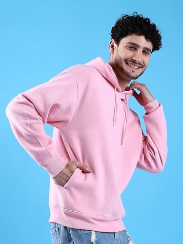 Image of The Indian Garage Co Men Regular Fit Solid Overhead Hooded Sweatshirt